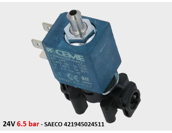 Клапан трипътен 24V 6.5 bar за кафемашина SAECO 421945024511 Клапан трипътен 24V 6.5 bar за кафемашина SAECO 421945024511
