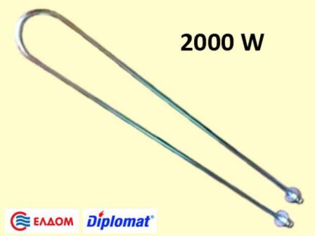 Нагревател за бойлер Еldom 2000W никел хоризонтален прав