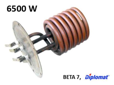 Нагревател за проточен бойлер Diplomat Beta7 6500W мед фланец