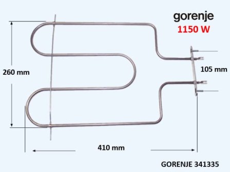 Нагревател за фурна готварска печка GORENJE 1150W – GORENJE 341335 Нагревател за фурна готварска печка GORENJE 1150W – GORENJE 341335