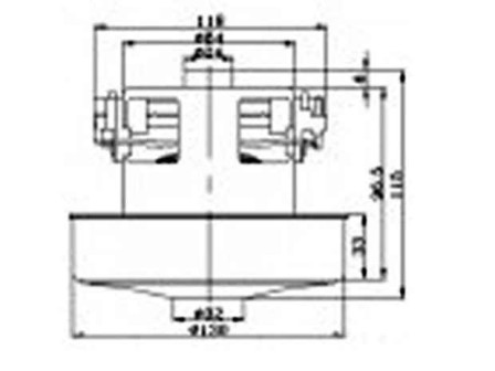 Двигател прахосмукачка 1200 W/230V YDC01-12 / D=135mm H=115mm/ PAGODA