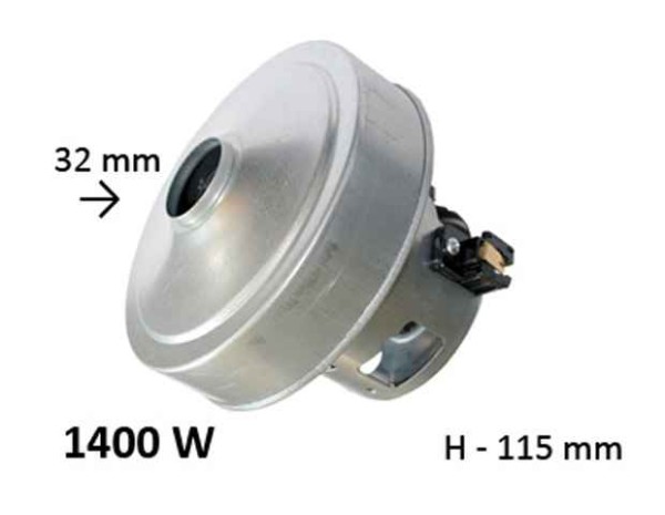 Двигател прахосмукачка 1400 W с берд диаметър D=135 mm, височина H=115 mm