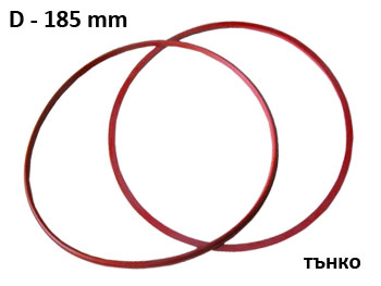 Уплътнение тенджера под налягане, външен диаметър D=185мм, тънко, червено