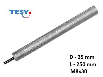 Аноден протектор за бойлер Tesy, диаметър 25мм, дължина 250мм