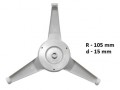 Ролер за чиния за микровълнова печка, кръстачка, тип Y, радиус r=105мм., малко колело, диаметър d=15мм.