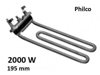 Нагревател за пералня Филко, Philco, 2000W, дължина 195мм, с термопредпазител, 119504326, 050575, 159PH04