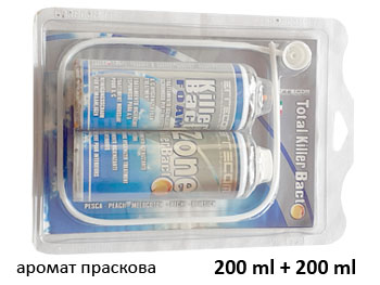 Препарат за дезинфекция A / C - аерозолна пяна 200 ml + 200 ml - аромат на праскова